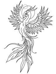 bird bringing happiness good luck well-being. Vector graphics