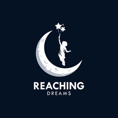 Obraz na płótnie Canvas Reaching Dreams Logo Design Template