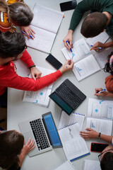 students use modern technology for a school project