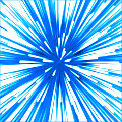 Abstract white light explosion on blue background