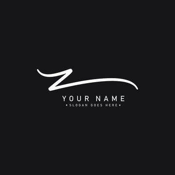 Handwritten Signature Logo For Initial Letter Z