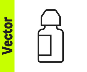 Black line Eye drop bottle icon isolated on white background. Vector