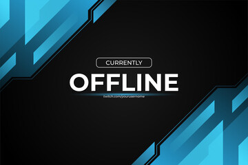 blue currently offline banner for game streaming with technology style - obrazy, fototapety, plakaty