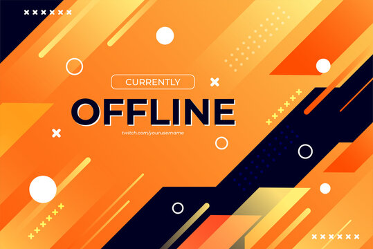 orange currently offline banner for game streaming with modern style