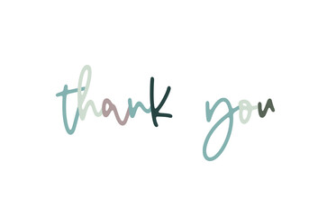 Thank you lettering on white background