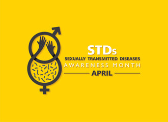 Sexually Transmitted diseases or infection Awareness Month observed in April - obrazy, fototapety, plakaty