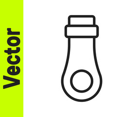 Black line Zipper icon isolated on white background. Vector