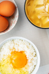 Tamago kake gohan, a staple of Japanese breakfast
