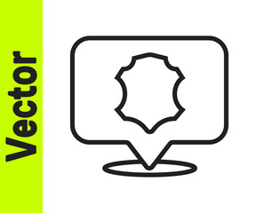 Black line Leather icon isolated on white background. Vector