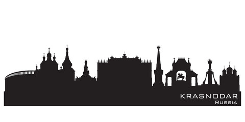 Krasnodar Russia city skyline vector silhouette
