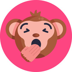 Monkey Emoji Icon. Vector Illustration