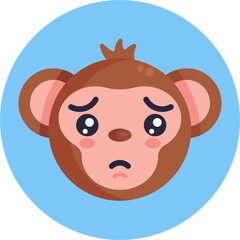 Monkey Emoji Icon. Vector Illustration