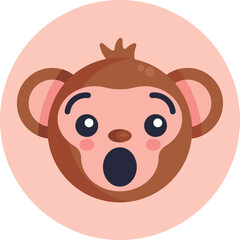Monkey Emoji Icon. Vector Illustration