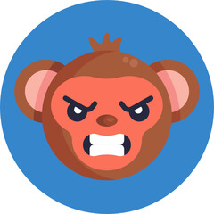 Monkey Emoji Icon. Vector Illustration