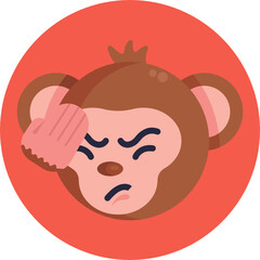 Monkey Emoji Icon. Vector Illustration