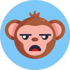 Monkey Emoji Icon. Vector Illustration