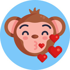 Monkey Emoji Icon. Vector Illustration