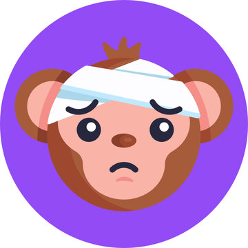 Monkey Emoji Icon. Vector Illustration