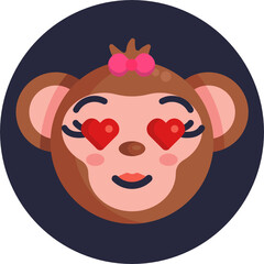 Monkey Emoji Icon. Vector Illustration