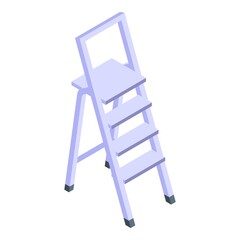 Indoor metal ladder icon. Isometric of Indoor metal ladder vector icon for web design isolated on white background