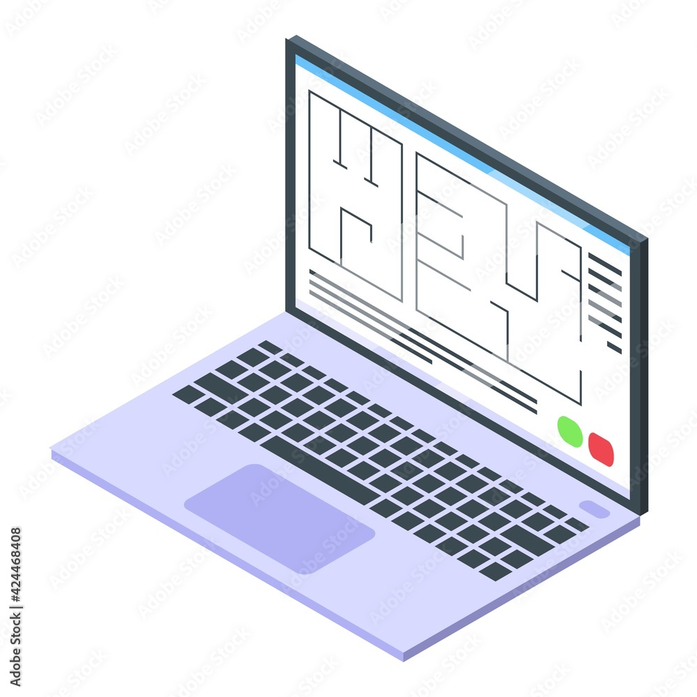 Aufkleber laptop project designer icon. isometric of laptop project designer vector icon for web design isolat