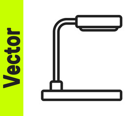 Black line Table lamp icon isolated on white background. Vector