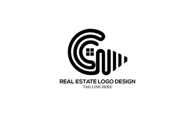 Creative and Ilegant illustration Real Estate Logo design