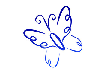 Vector Simple Hand Draw Sketch, Butterfly, Suitable for logo Nature, fauna and forest related, Isolated on White
