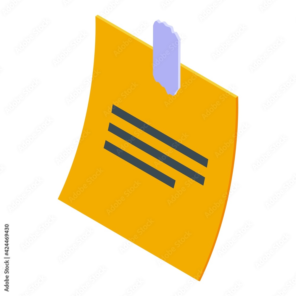 Poster memo notepad icon. isometric of memo notepad vector icon for web design isolated on white background