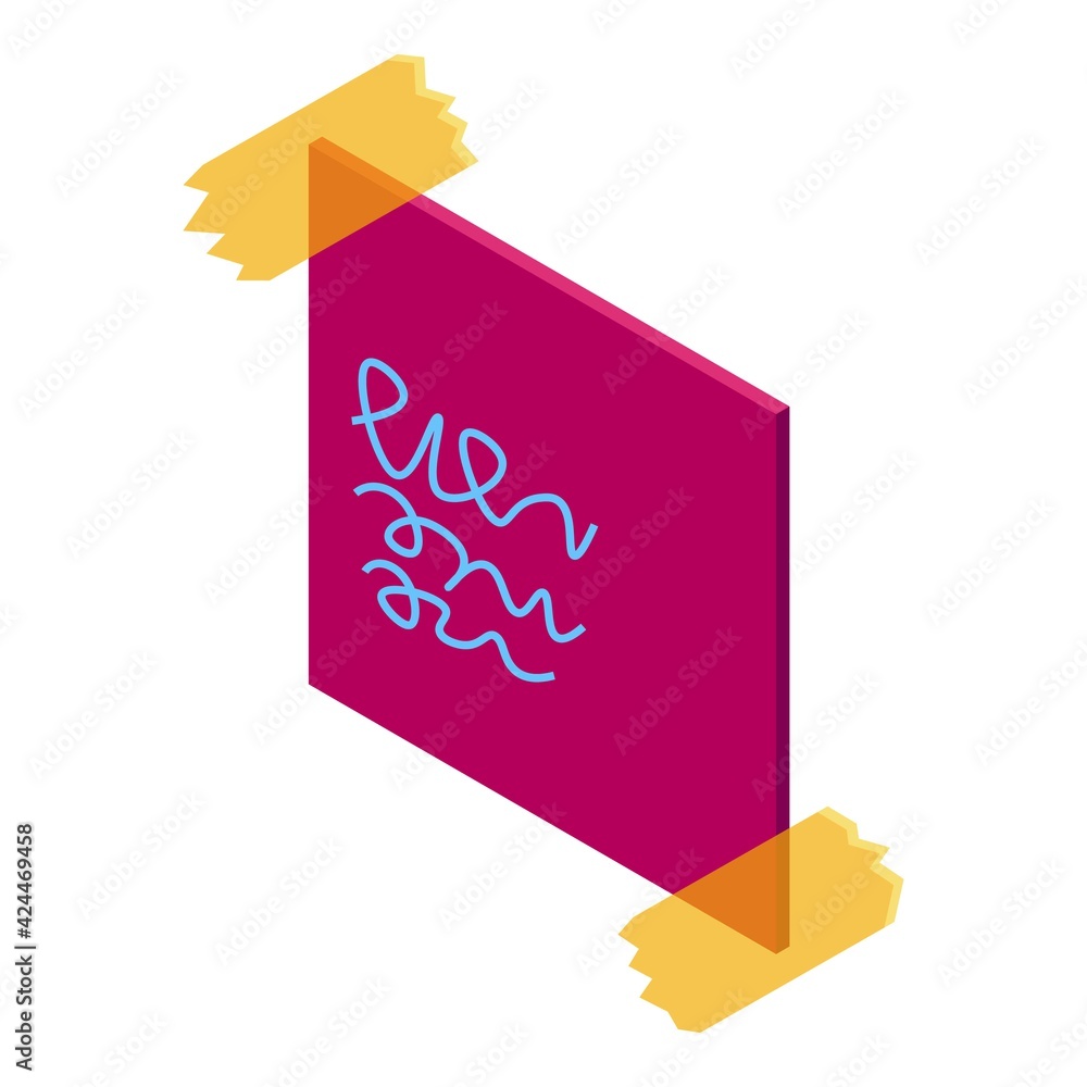 Poster memo tape note icon. isometric of memo tape note vector icon for web design isolated on white backgr