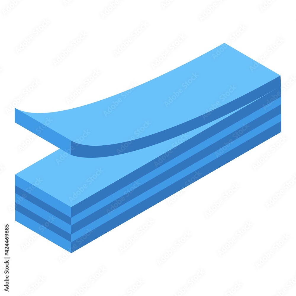 Poster memo sticky pack icon. isometric of memo sticky pack vector icon for web design isolated on white ba