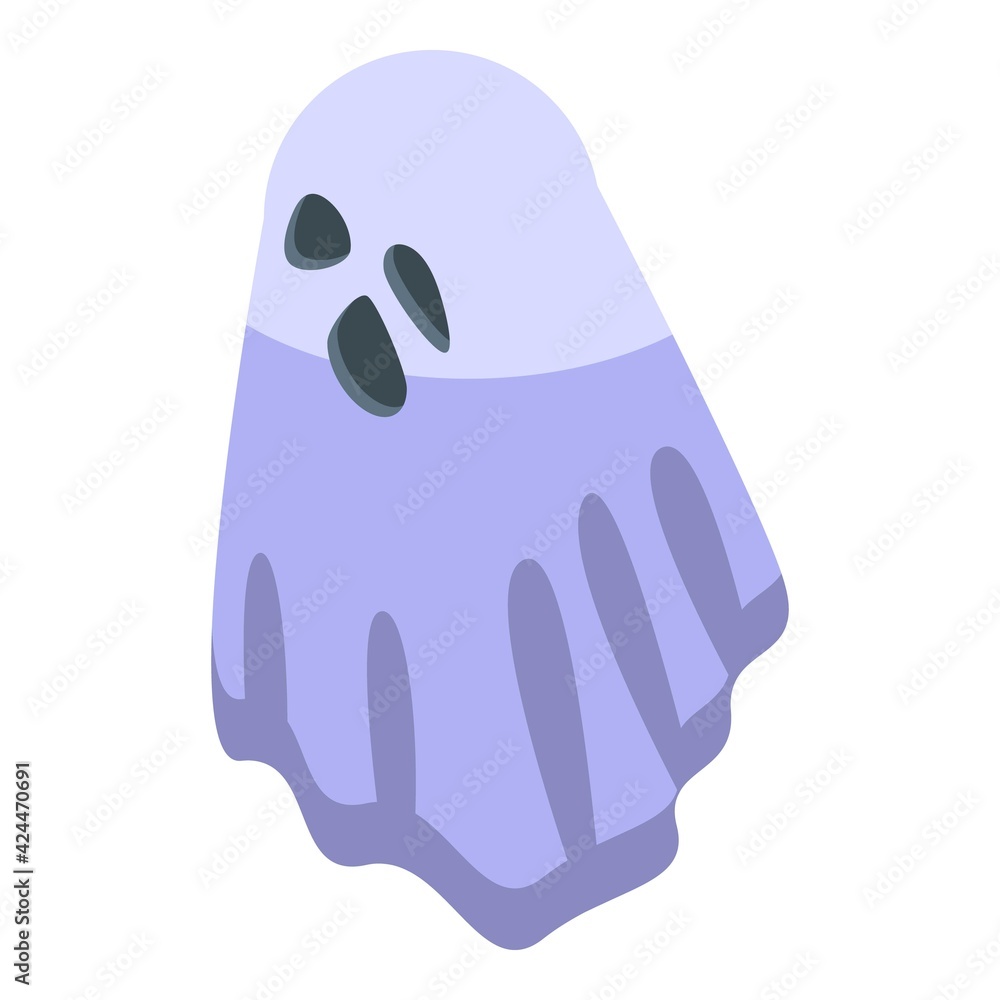 Poster scary ghost icon. isometric of scary ghost vector icon for web design isolated on white background