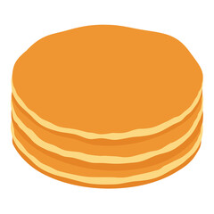 Stack of pancakes isolated on white background