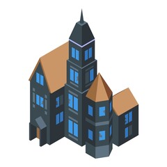 Old creepy house icon. Isometric of Old creepy house vector icon for web design isolated on white background
