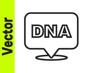 Black line DNA symbol icon isolated on white background. Vector