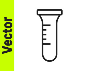 Black line Test tube and flask chemical laboratory test icon isolated on white background. Laboratory glassware sign. Vector