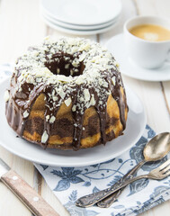 Marbled gugelhupf cake