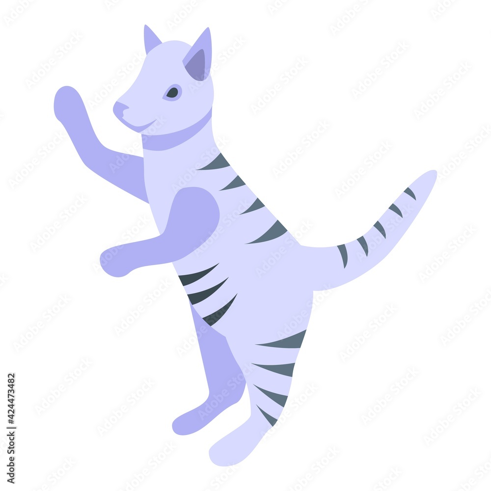 Poster adorable playful cat icon. isometric of adorable playful cat vector icon for web design isolated on 