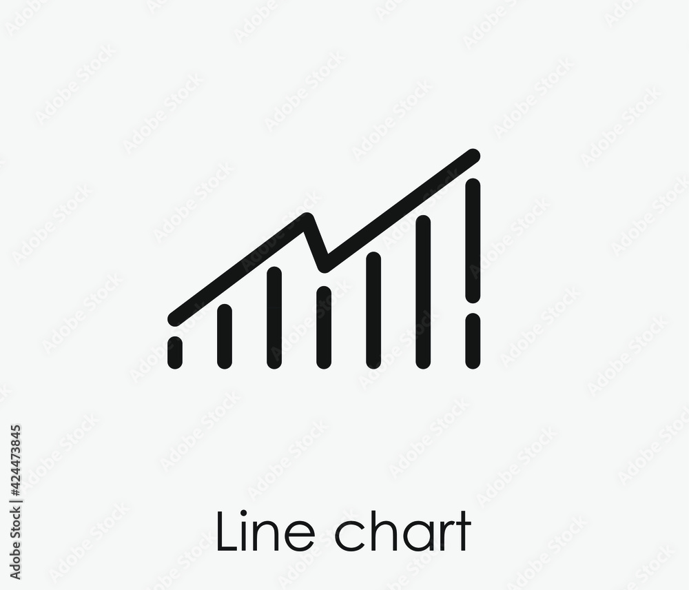 Poster line chart vector icon. editable stroke. linear style sign for use on web design and mobile apps, lo
