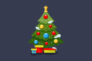 Christmas tree and gifts