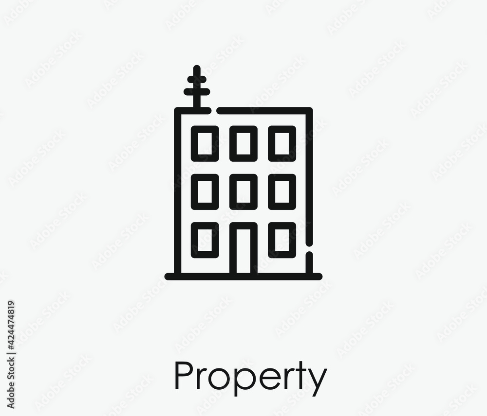 Poster property vector icon. editable stroke. linear style sign for use on web design and mobile apps, logo