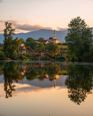 Obraz premium sunset on the river