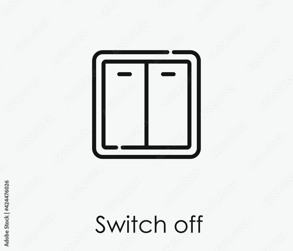 Poster switch off vector icon. editable stroke. linear style sign for use on web design and mobile apps, lo