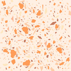 Fototapeta na wymiar Terrazzo seamless pattern. Orange classic flooring