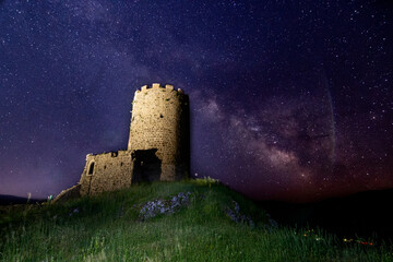 sokolac fortress under the milky way