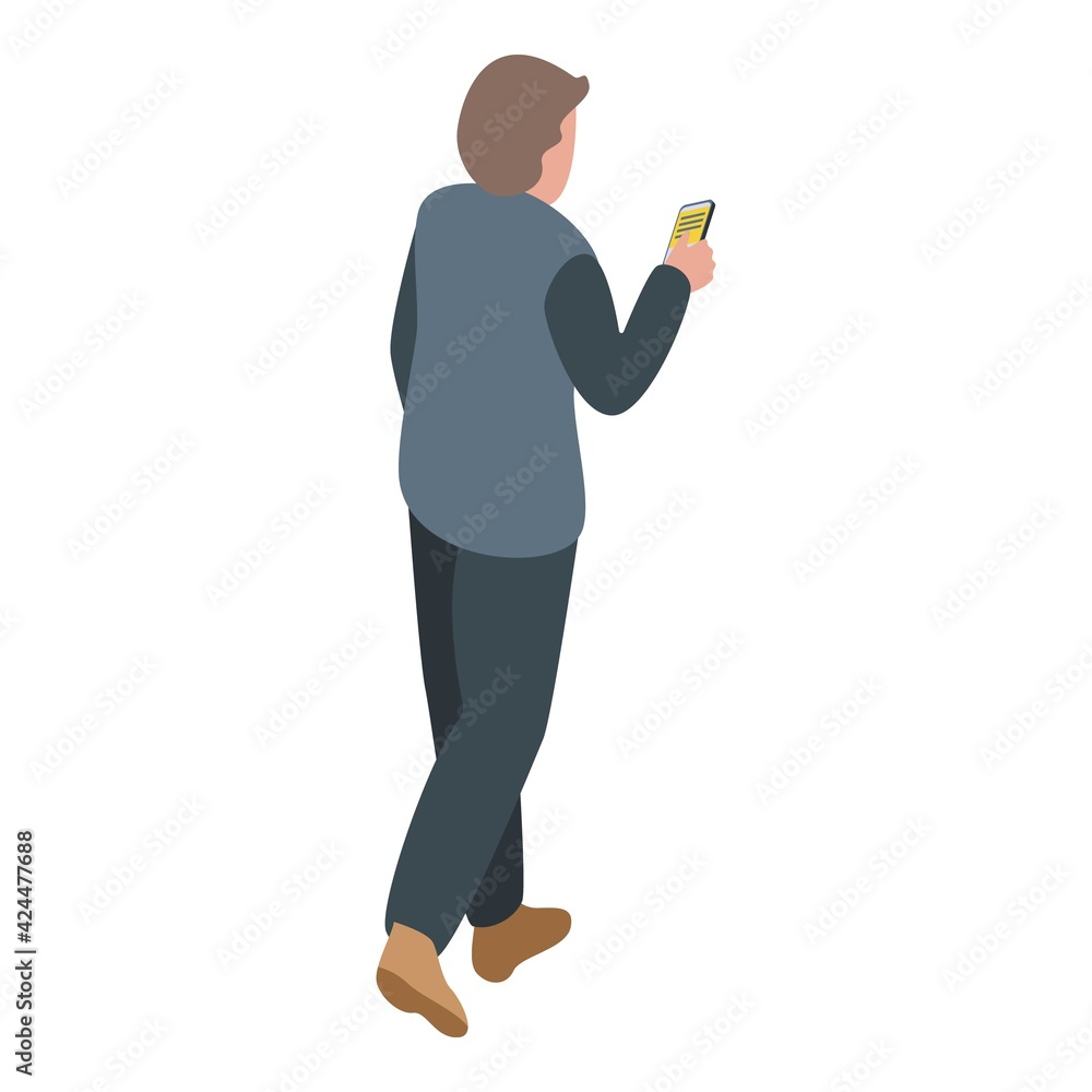 Poster smartphone business call icon. isometric of smartphone business call vector icon for web design isol