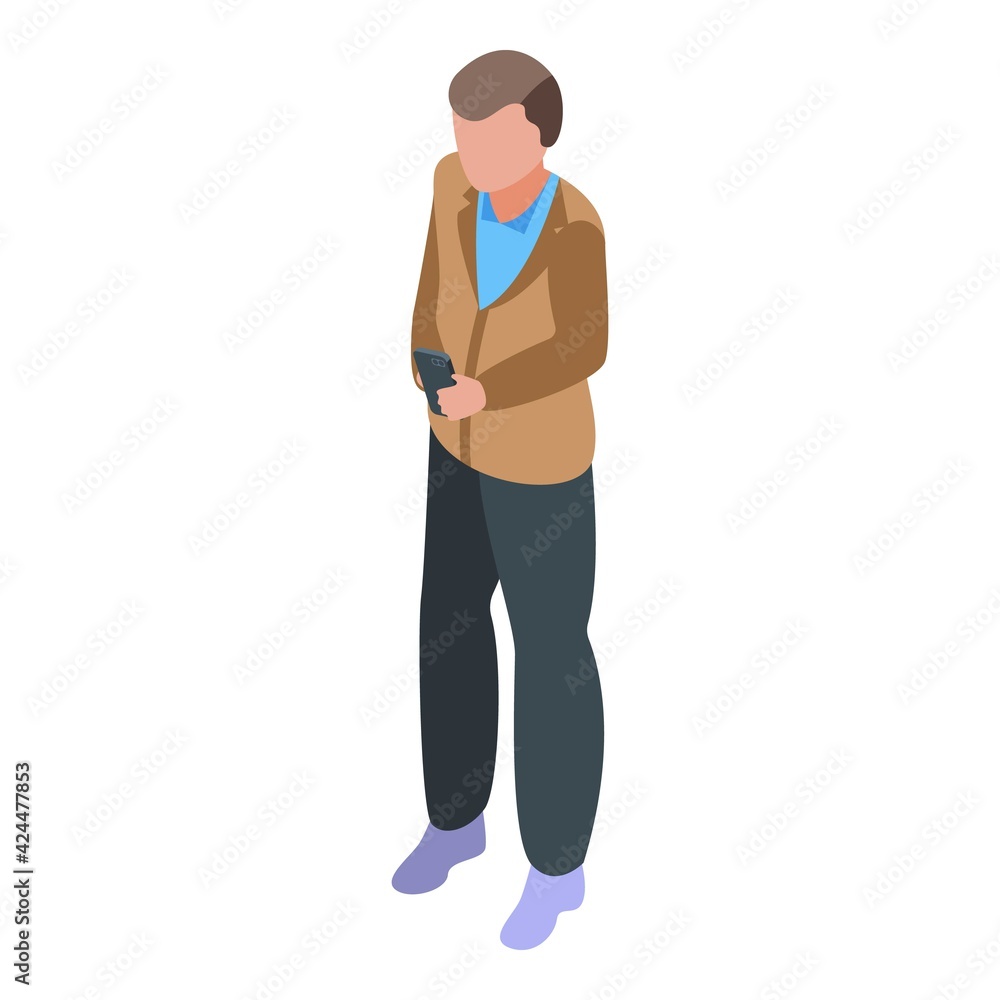Poster smartphone sms sending icon. isometric of smartphone sms sending vector icon for web design isolated
