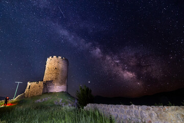sokolac fortress under the milky way