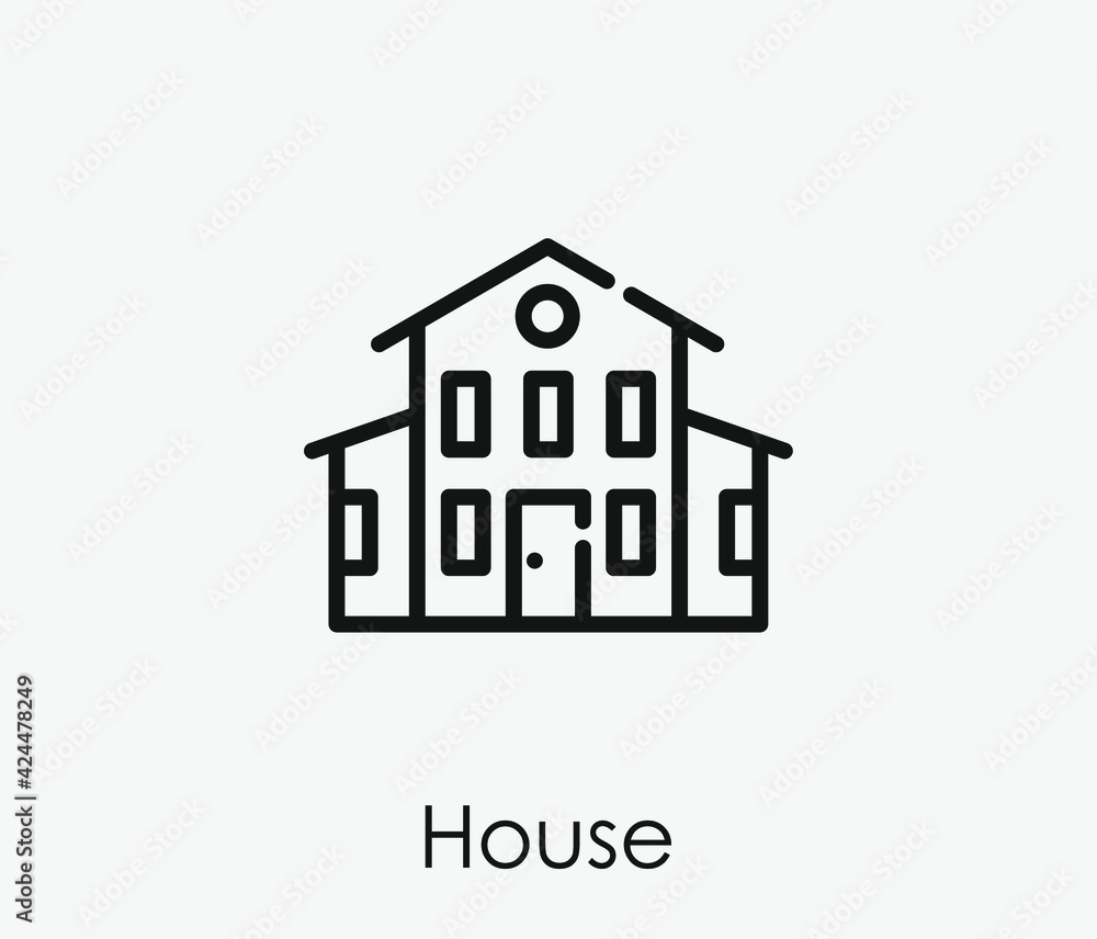 Poster house vector icon. editable stroke. linear style sign for use on web design and mobile apps, logo. s