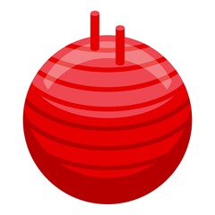 Pilates fitness ball icon. Isometric of Pilates fitness ball vector icon for web design isolated on white background